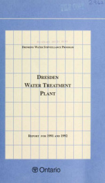 Dresden Dswp Water Treatment Plant Report for 1991-1992_cover