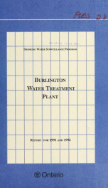 Drinking Water Surveillance Program annual report. Barrie Water Treatment Plant_cover