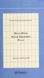 Belle River DWSP Water Treatment Plant Report for 1991 and 1992_cover