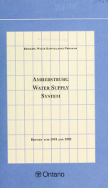 Amherstburg DWSP Water Supply System for 1991 and 1992_cover