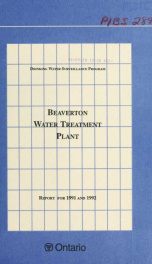 Beaverton DWSP Water Treatment Plant Report for 1991_cover