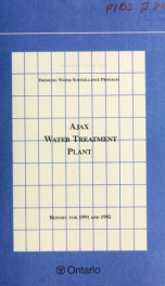 Drinking Water Surveillance Program annual report. Ajax Water Treatment Plant_cover