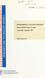 Environmental valuation research final report : project no. 428G, 1 June 1988 - September 1993 : report_cover