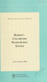 Harrow-Colchester Water Supply System--Drinking Water Surveillance Program, annual report 1990_cover