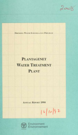 Plantagenet Water Treatment Plant--Drinking Water Surveillance Program, annual report 1990_cover