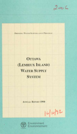 Ottawa (Lemieux Island) water supply system--Drinking Water Surveillance Program, annual report 1990_cover