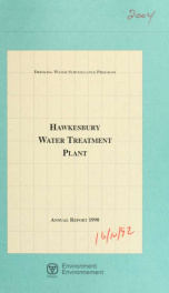 Hawkesbury Water Treatment Plant--Drinking Water Surveillance Program, annual report 1990_cover