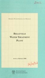 Belleville Water Treatment Plant--Drinking Water Surveillance Program, annual report 1990_cover