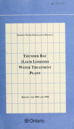 Thunder Bay (Loch Lomond) DWSP Water Treatment Plant 1991 and 1992_cover