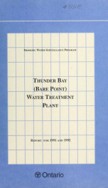 Thunder Bay (Bare Point) DWSP Water Treatment Plant 1991 and 1992_cover