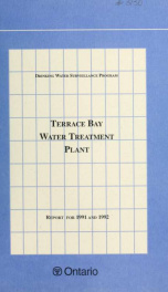 Terrace Bay DWSP Water Treatment Plant 1991 and 1992_cover