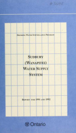 Sudbury (Wanapitei) DWSP Water Supply System 1991 and 1992_cover