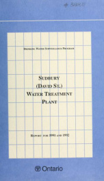 Sudbury (David St) DWSP Water Treatment Plant 1991_cover