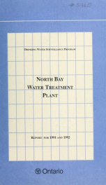 Drinking Water Surveillance Program annual report. North Bay Water Treatment Plant_cover