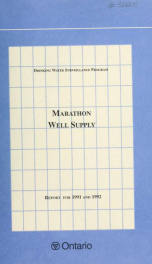 Marathon DWSP Well Supply 1991 and 1992_cover