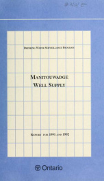 Manitouwadge DWSP Well Supply 1991 and 1992_cover