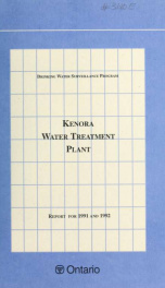 Drinking Water Surveillance Program annual report. Kenora Water Treatment Plant_cover