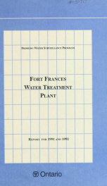 Drinking Water Surveillance Program annual report. Fort Frances Water Treatment Plant_cover