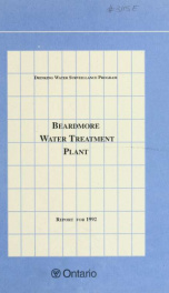 Beardmore DWSP Water Treatment Plant 1991 and 1992_cover