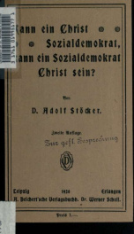 Kann ein Christ Sozialdemokrat, kann ein Sozialdemokrat Christ sein?_cover