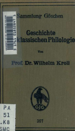 Geschichte der klassischen philologie_cover