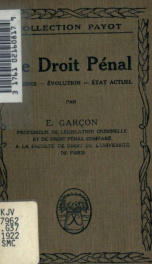 Le droit pénal : origines--évolution--état actuel_cover