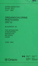 Interlaboratory Study 93-2, Organochlorine Pesticides(oc) in Support of the Integrated Atmospheric Deposition Network_cover