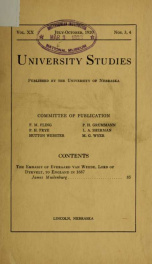 University studies of the University of Nebraska v. 20, no. 3-4 1920_cover