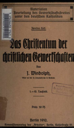 Das Christentum der christlichen Gewerkscahften_cover