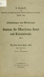 Jahrbuch der hamburgischen Wissenschaftlichen Anstalten jahrg. 32, beiheft 8 (1914)_cover