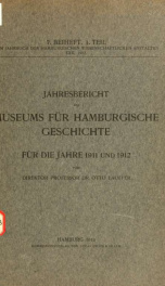 Jahrbuch der hamburgischen Wissenschaftlichen Anstalten jahrg. 30, beiheft 7, teil 1 (1912)_cover