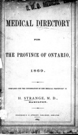 A Medical directory for the province of Ontario, 1869 [microform]_cover