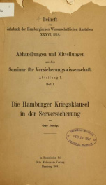 Jahrbuch der hamburgischen Wissenschaftlichen Anstalten jahrg. 36, beiheft 4 (1918)_cover