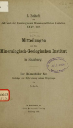 Jahrbuch der hamburgischen Wissenschaftlichen Anstalten jahrg. 35, beiheft 1 (1917)_cover