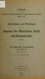 Jahrbuch der hamburgischen Wissenschaftlichen Anstalten jahrg. 35, beiheft 4 (1917)_cover