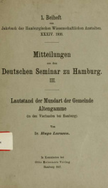 Jahrbuch der hamburgischen Wissenschaftlichen Anstalten jahrg. 34, beiheft 1 (1916)_cover