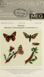 Nachrichtenblatt der Bayerischen Entomologen v. 53 pt. 1-2 2004_cover