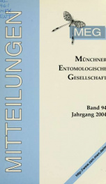 Mitteilungen der Münchner Entomologischen Gesellschaft v. 94 (2004)_cover