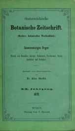 Oesterreichische botanische Zeitschrift v.20 1870_cover