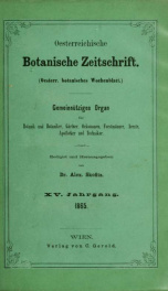 Oesterreichische botanische Zeitschrift v.15 1865_cover