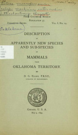 Description of apparently new species and sub-species of mammals from Oklahoma Territory_cover