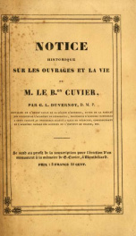 Notice historique sur les ouvrages et la vie de M. Le B.on Cuvier_cover