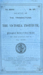 Journal of the transactions of the Victoria Institute, or Philosophical Society of Great Britain v. 27 no. 107_cover