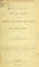 Perak Museum notes no. 3 1894_cover