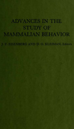 Advances in the study of mammalian behavior_cover