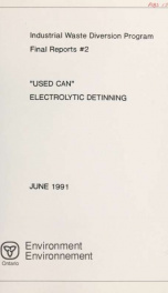 "Used can" electrolytic detinning_cover