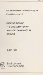 Case studies of the 3Rs activities of "on-site" companies in Ontario_cover