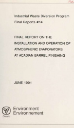 Final report on the installation and operation of atmospheric evaporators at Acadian Barrel Finishing_cover