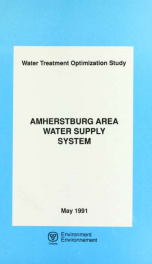 Amherstburg : Amherstburg area water supply system 1991_cover