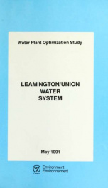 Water Plant Optimization Study-Leamington Union Area Water Treatment Plant 1991_cover
